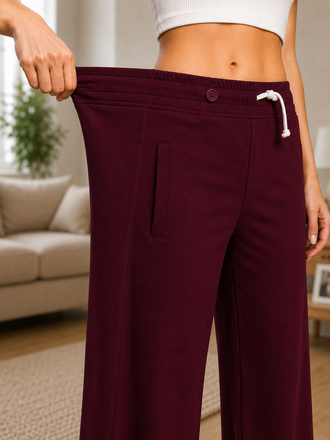 WOMEN OMEGA FLOW WIDE FIT JOGGERS MAROON