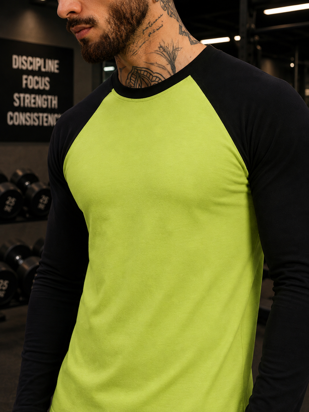 FITFLOW SLIM FIT SWEATSHIRT NEON GREEN BLACK