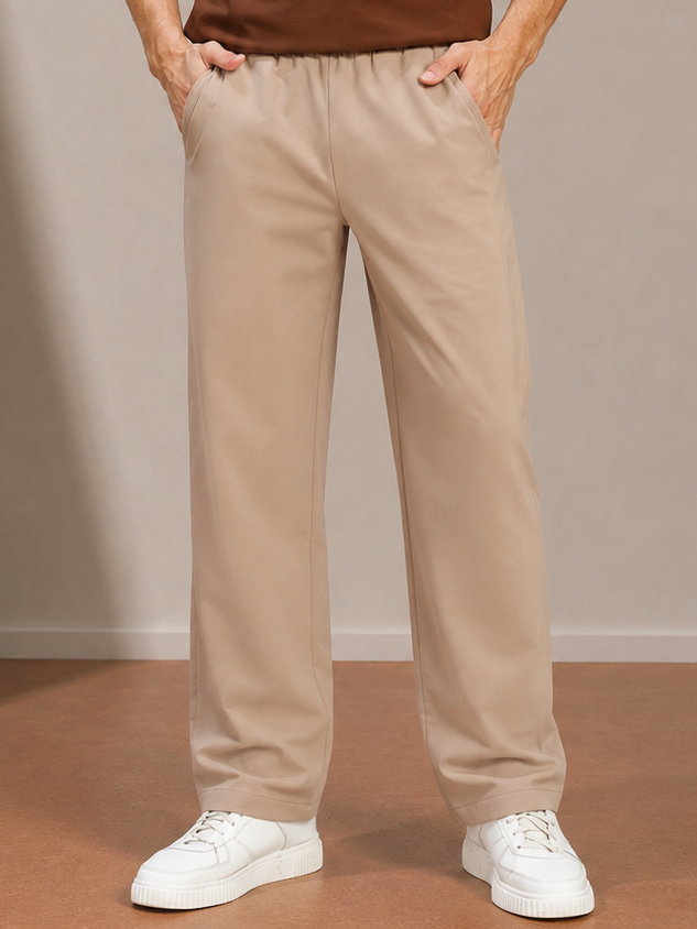 ATHLETIC DRESS TRACK TROUSERS BEIGE