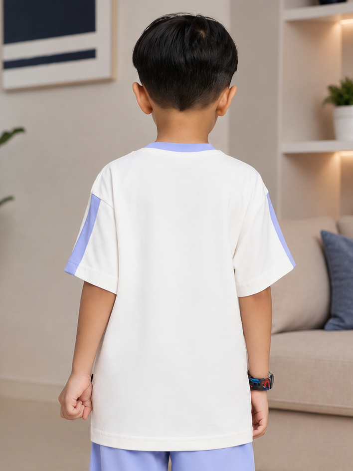 LIL CAT CLUB T-SHIRT FOR BOYS GIRLS WHITE LAVENDER