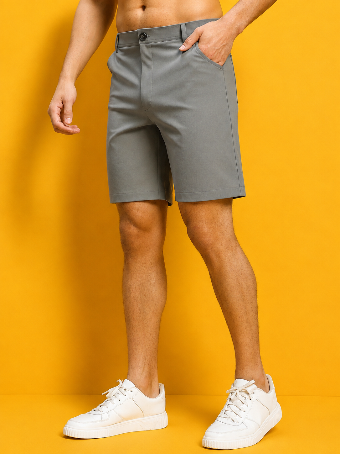 STRETCH FIT BERMUDA SHORTS GREY