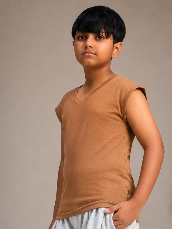 LEVELUP GAMER T-SHIRT FOR BOYS GIRLS BROWN