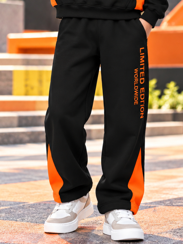 WORLDWIDE FLEECE PANT FOR KIDS BLACK