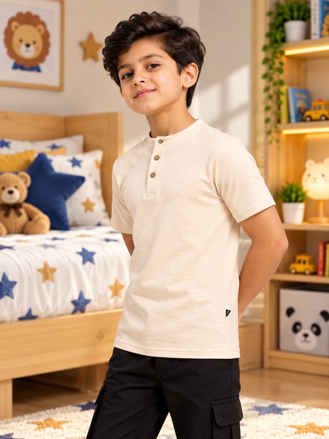 ALBET REGULAR T-SHIRT FOR BOYS GIRLS BEIGE