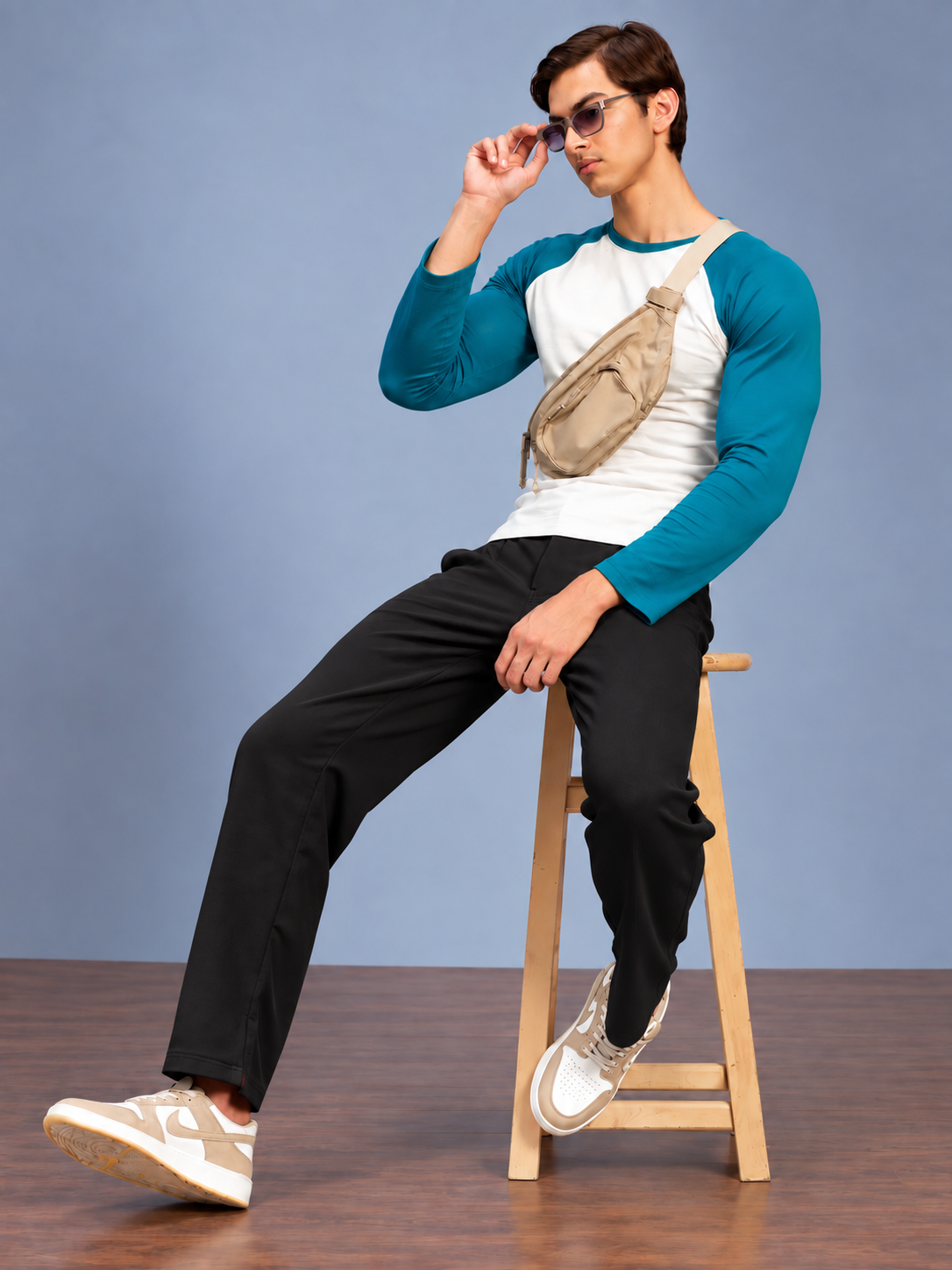 ANKLE FLEX FIT CASUAL PANTS BLACK