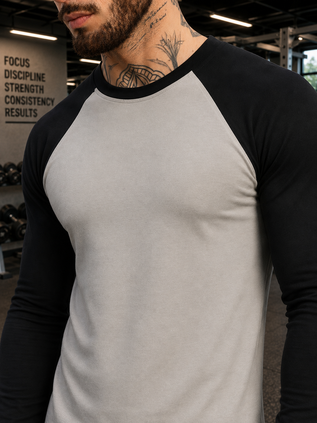 FITFLOW SLIM FIT SWEATSHIRT GREY BLACK