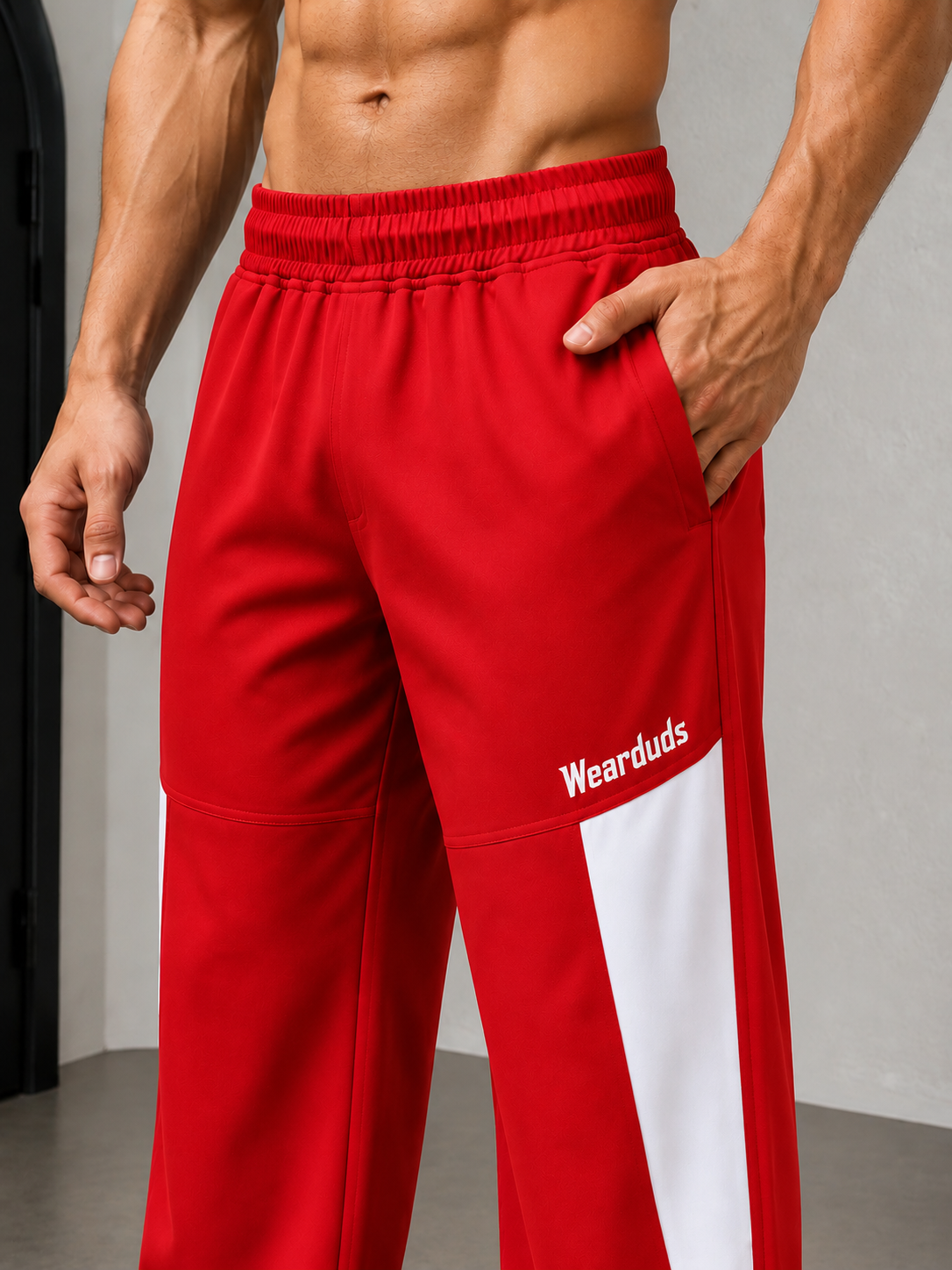 PULSE RELAXED-FIT JOGGERS RED WHITE