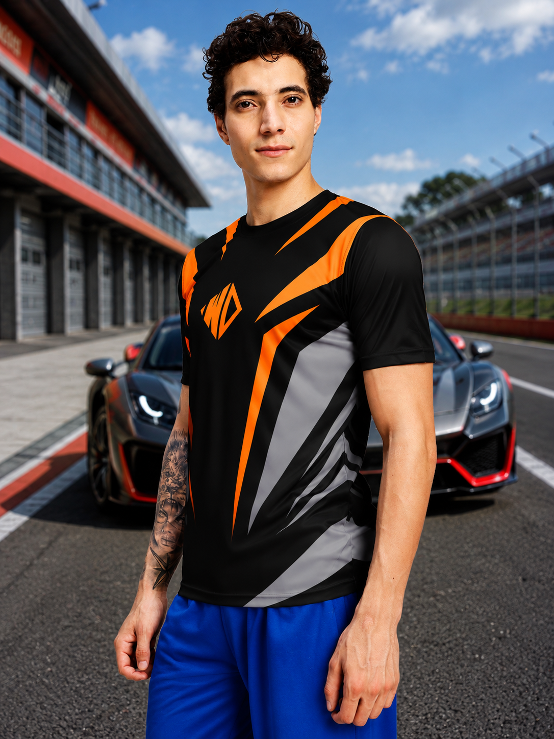 NITRO SHIFT ATHLETIC T-SHIRT BLACK modeled by athlete in a sleek design, emphasizing performance and style in sportswear.
