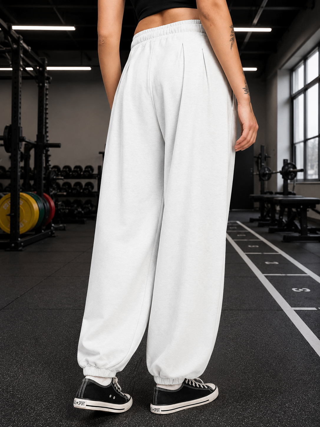 WOMEN COOLFIT BAGGY LOOSE FIT JOGGER WHITE