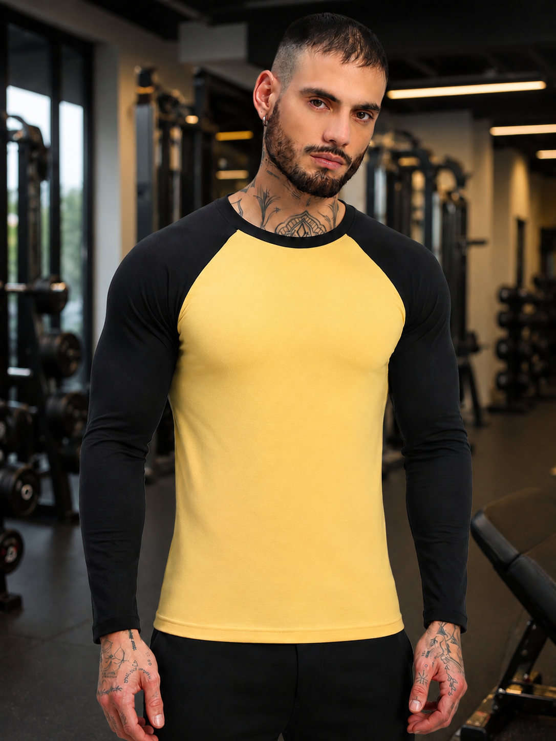 FITFLOW SLIM FIT SWEATSHIRT YELLOW BLACK