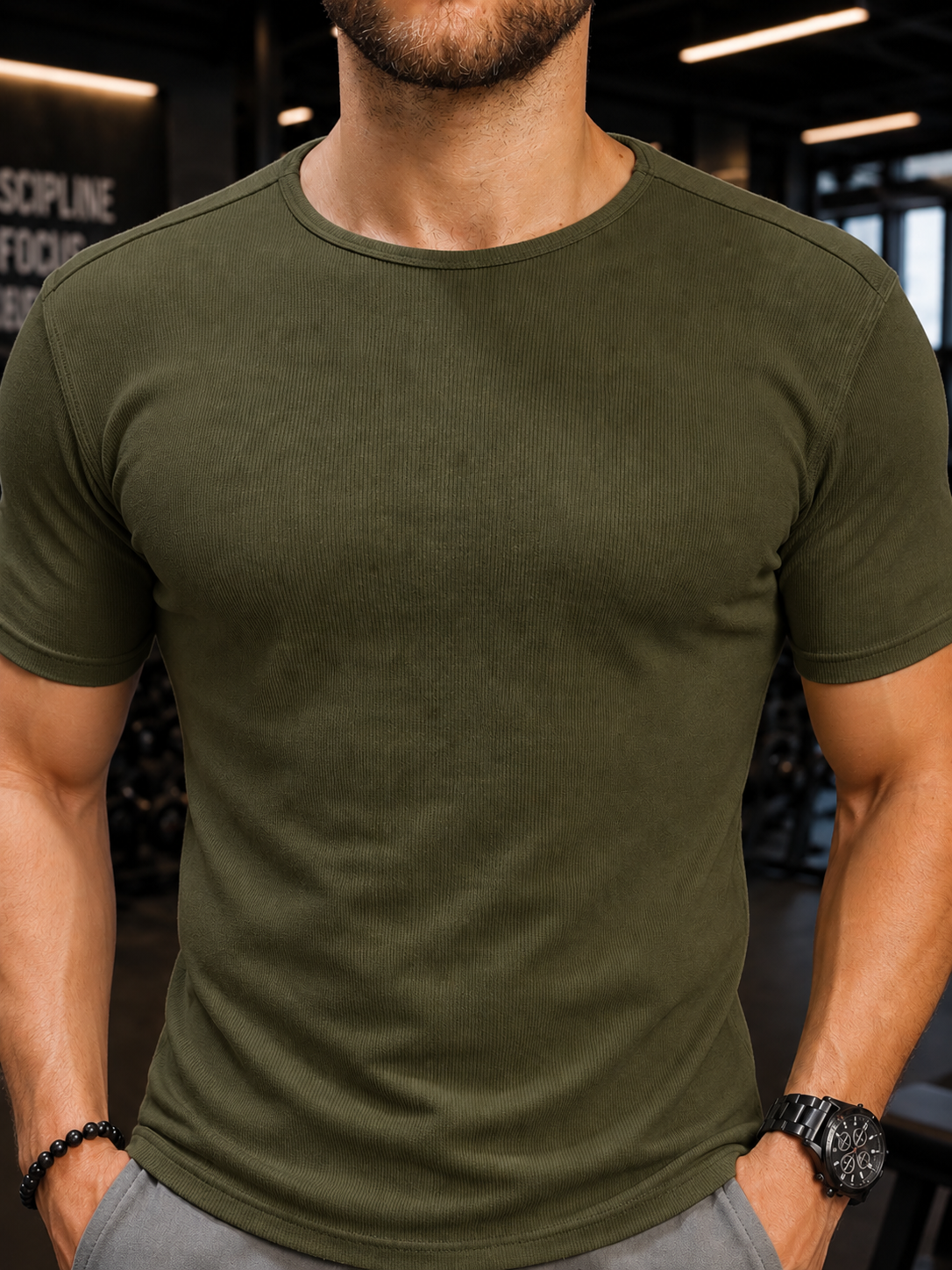 FROSTED FIT AGATE T-SHIRT OLIVE GREEN