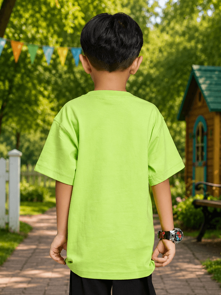 PEEK-A-PANDA T-SHIRT FOR BOYS GIRLS LIME GREEN
