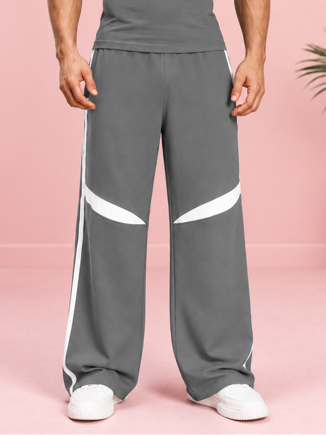 ROSTER RELAXED FIT JOGGERS GREY WHITE