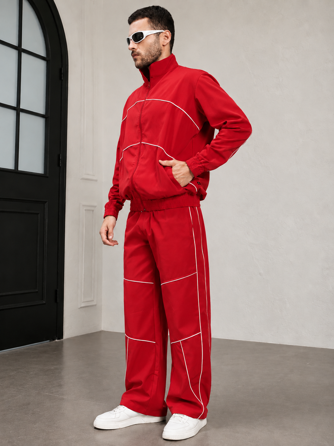 RAIDER CO-ORD SET FULL ZIPPER RED