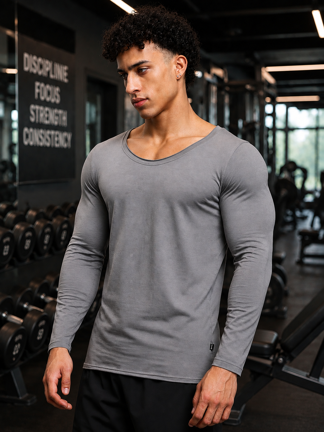 JOEL SLIM FIT COTTON SWEATSHIRT GREY