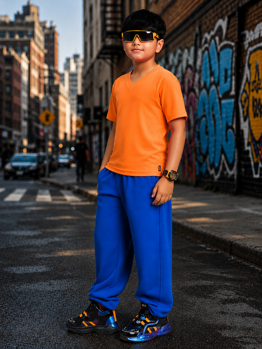 COOLFIT CO-ORD FOR BOYS GIRLS ORANGE BLUE