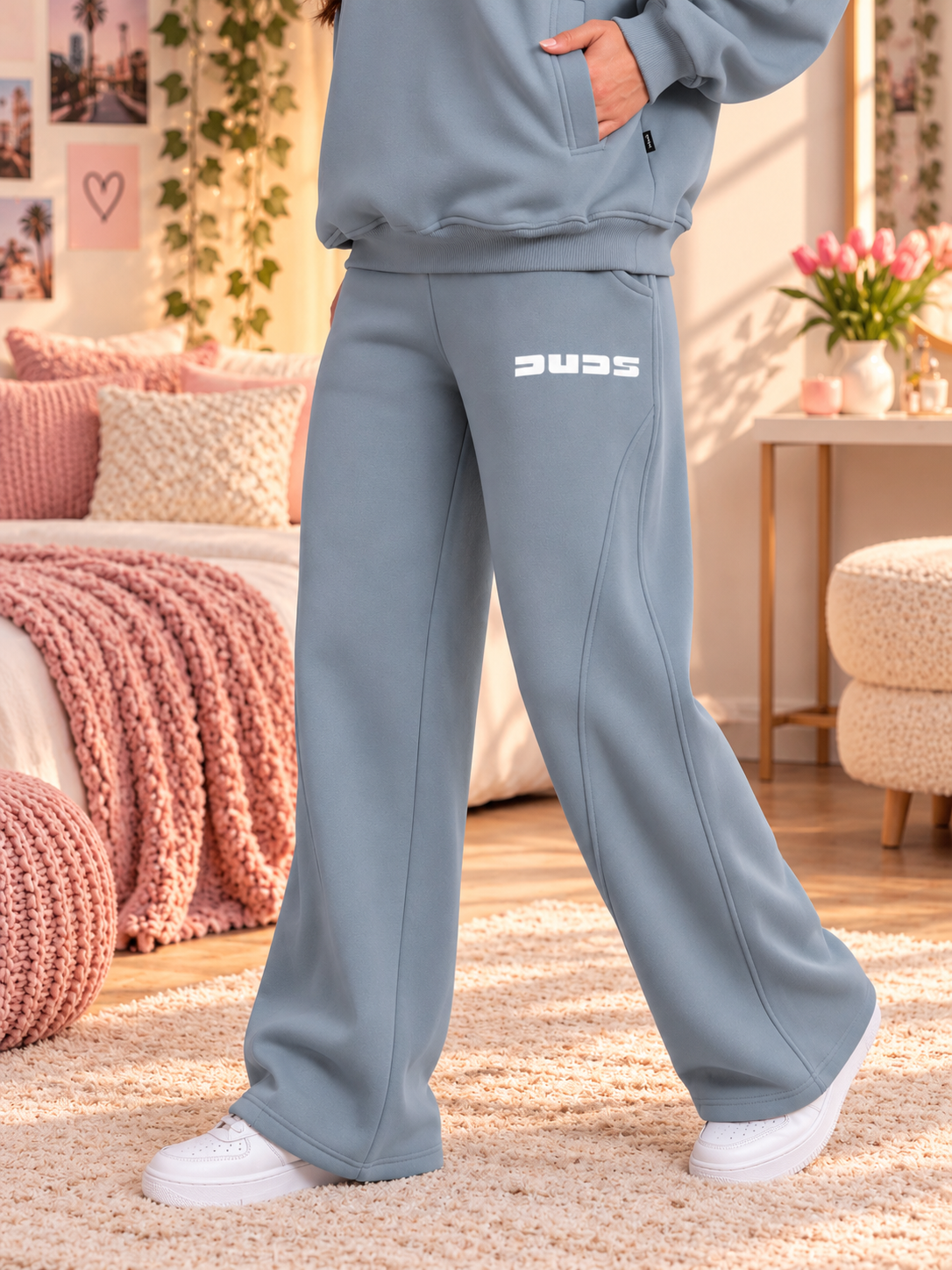 WOMEN SHOOTER COTTON FLEECE PANT GREY