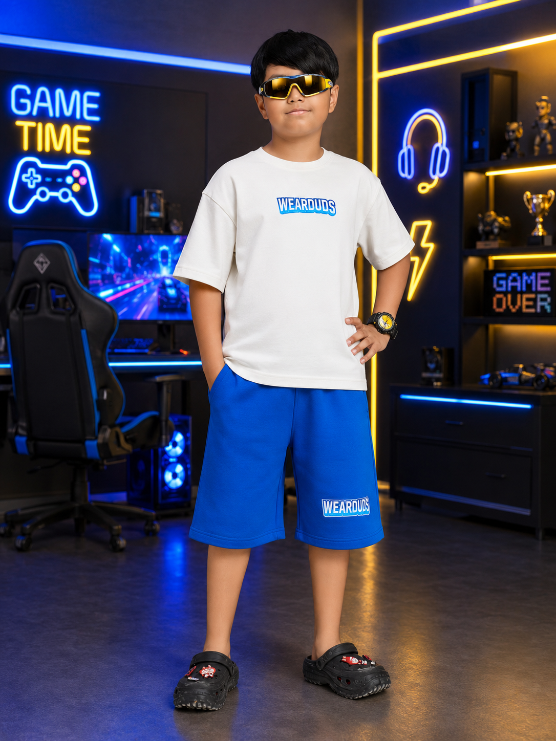 FUSION CO-ORD FOR BOYS GIRLS WHITE BLUE
