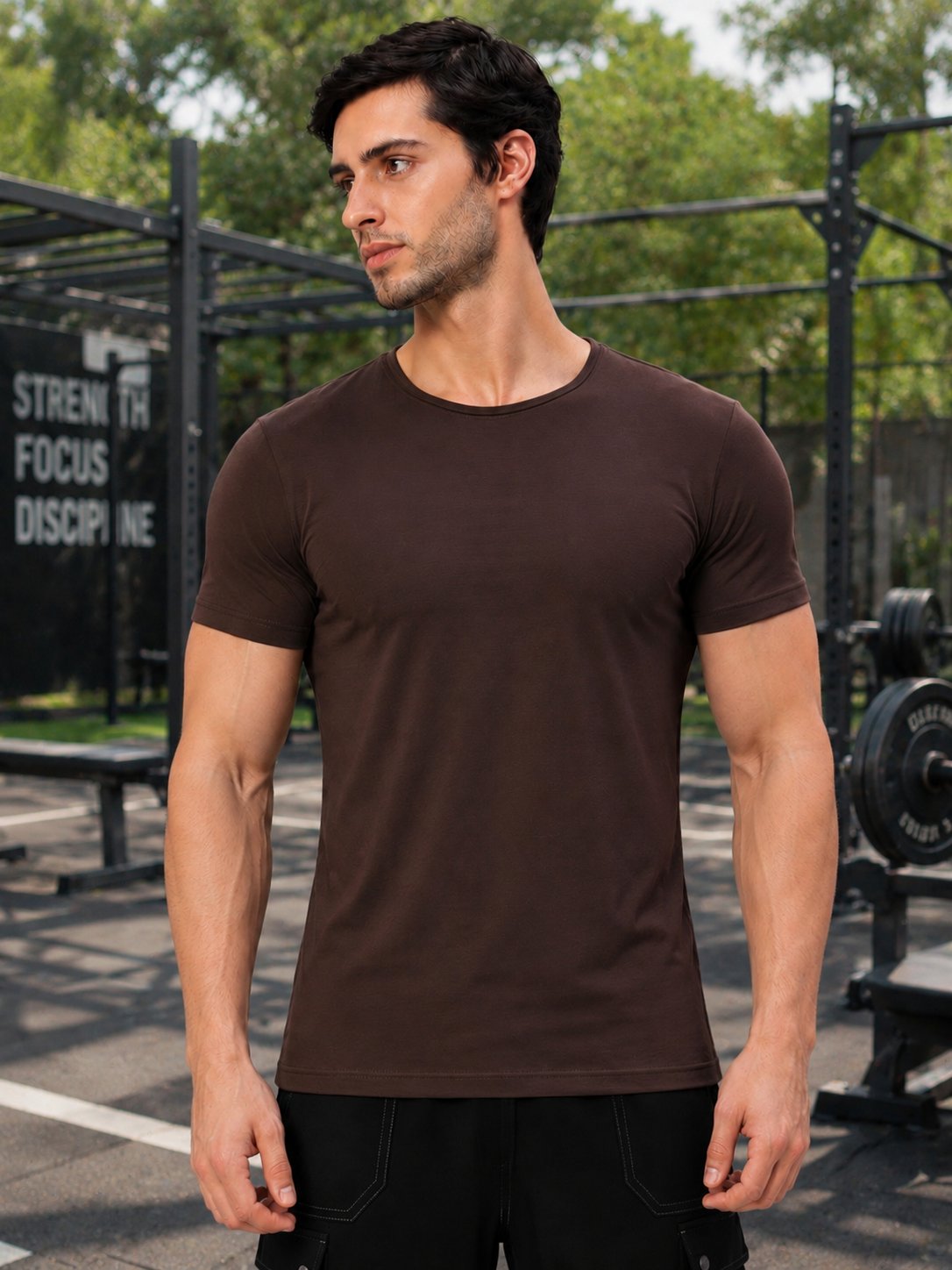 BEDROCK FIT REGULAR FIT T-SHIRT BROWN