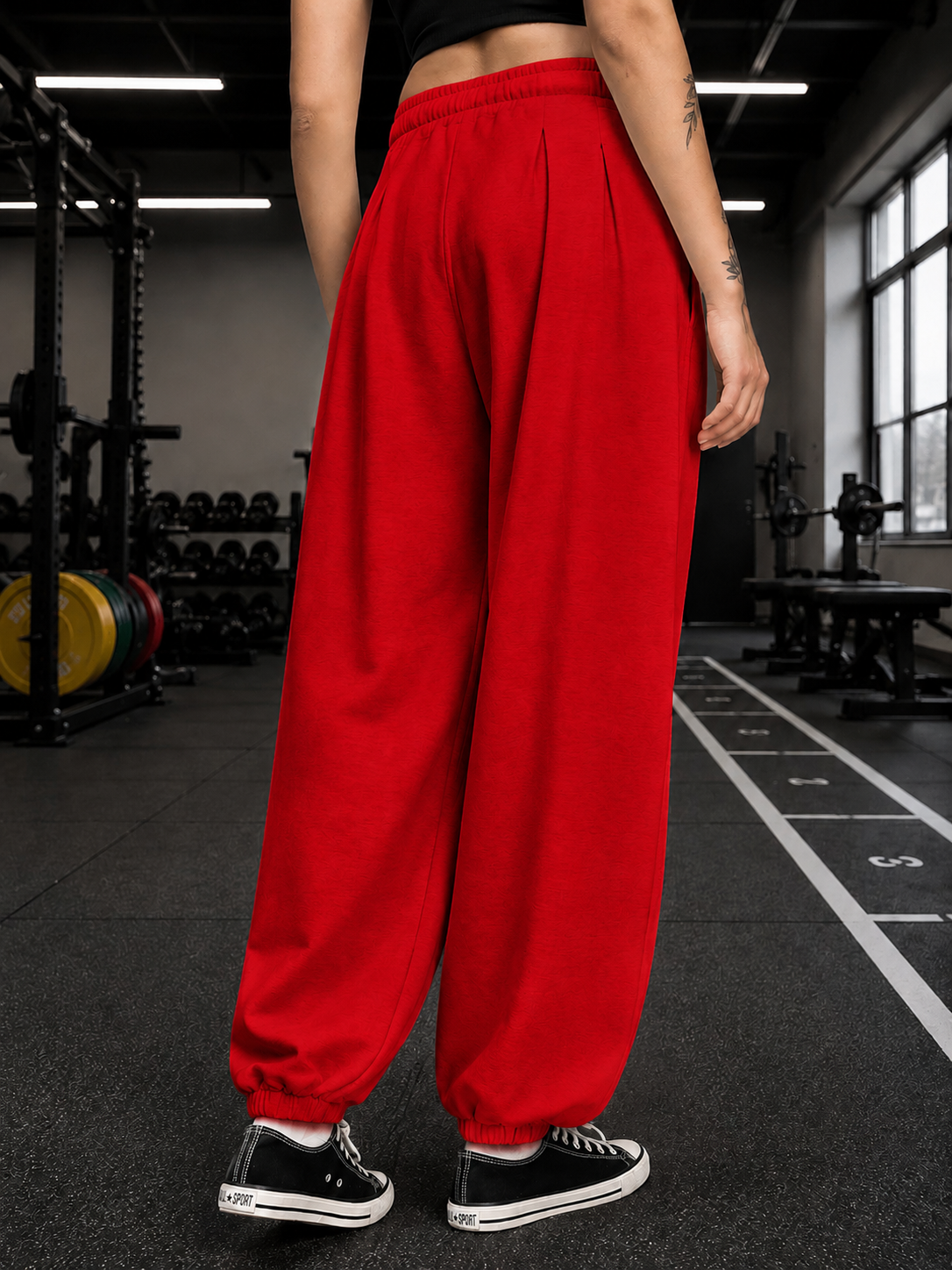 WOMEN COOLFIT BAGGY LOOSE FIT JOGGER RED