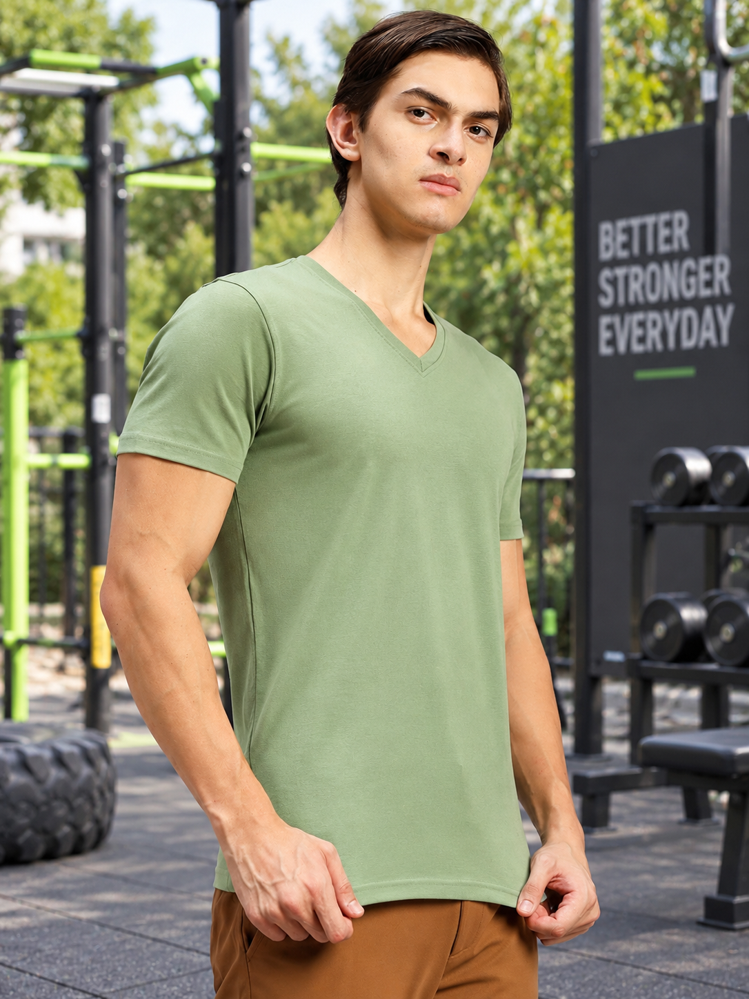 CORE SHORT REGULAR FIT T-SHIRT SAGE GREEN