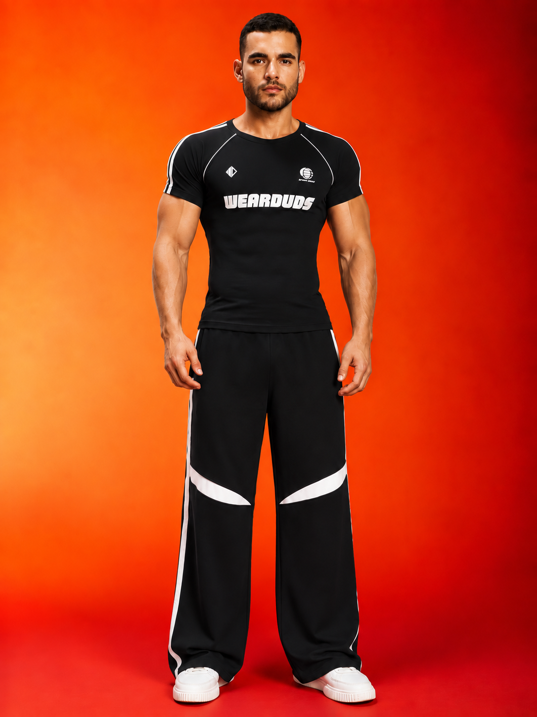 ROSTER FIT CO-ORD SET BLACK WHITE