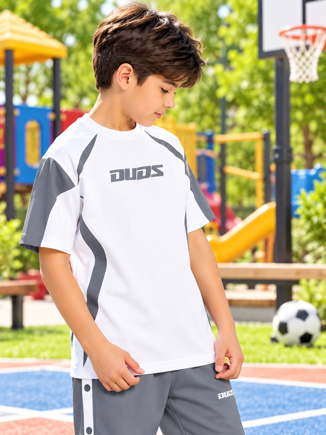 CANDOR OVER-SIZED T-SHIRT FOR BOYS GIRLS WHITE GREY