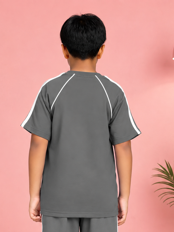 KIDS ROSTER T-SHIRT BOYS GIRLS GREY WHITE