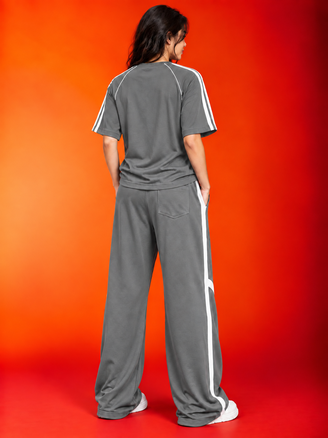 WOMEN ROSTER RELAXED FIT JOGGERS GREY WHITE