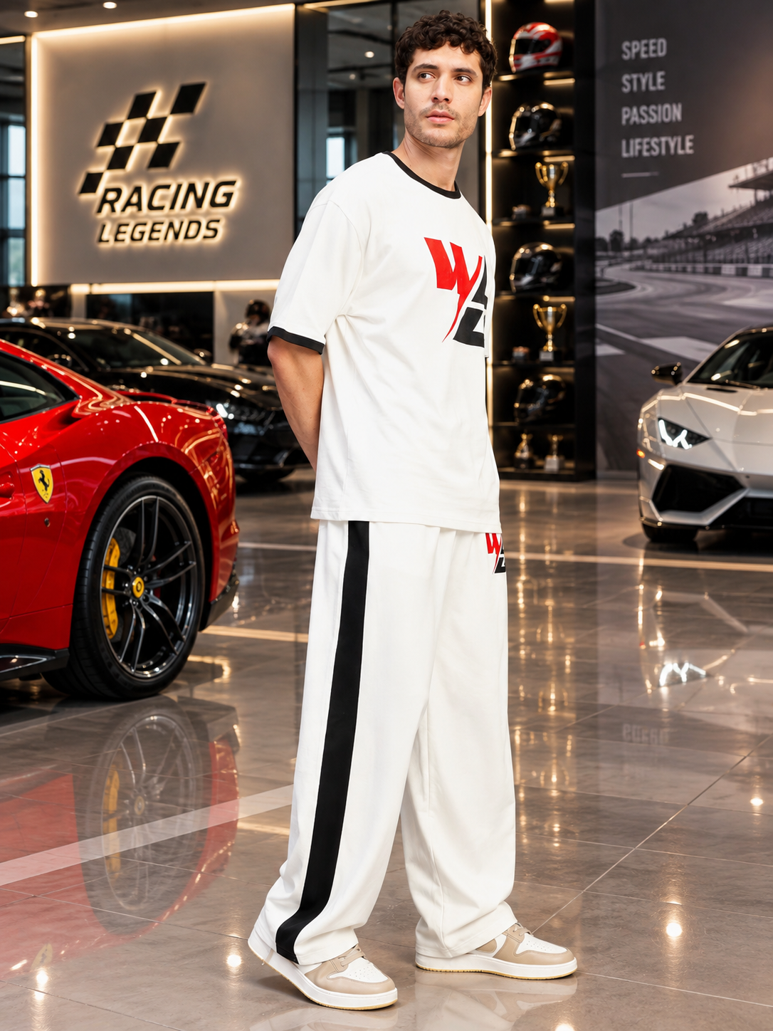 SPEED SURGE  RELAXED FIT CO-ORD SET OFF-WHITE