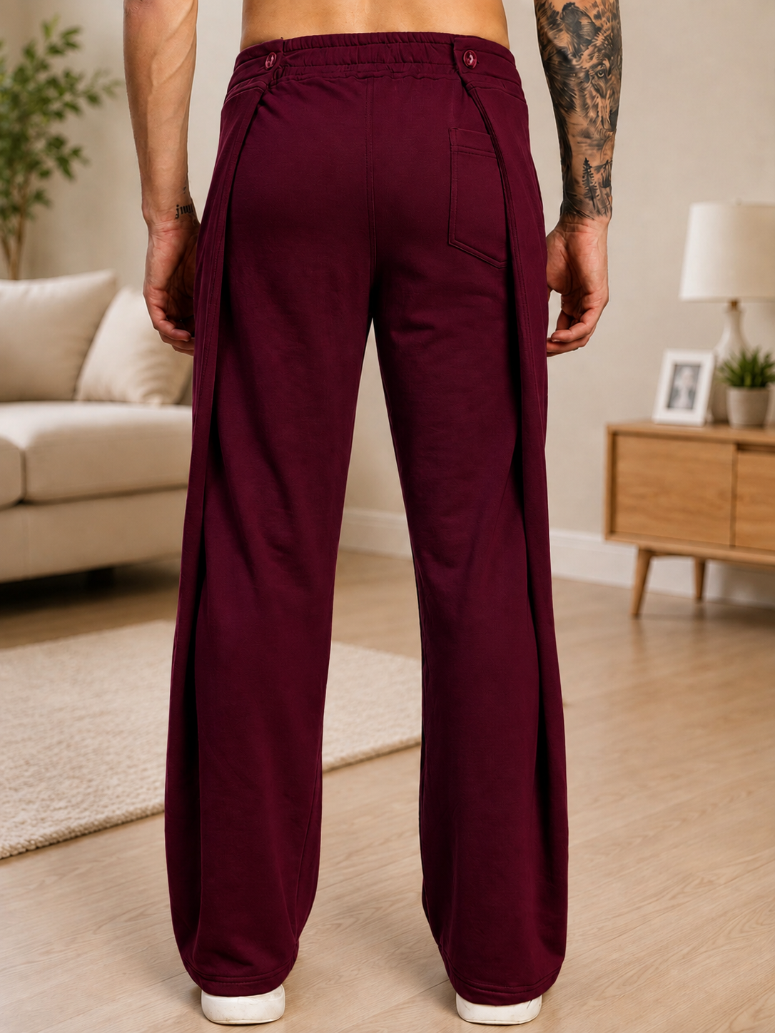 OMEGA FLOW WIDE FIT JOGGERS MAROON