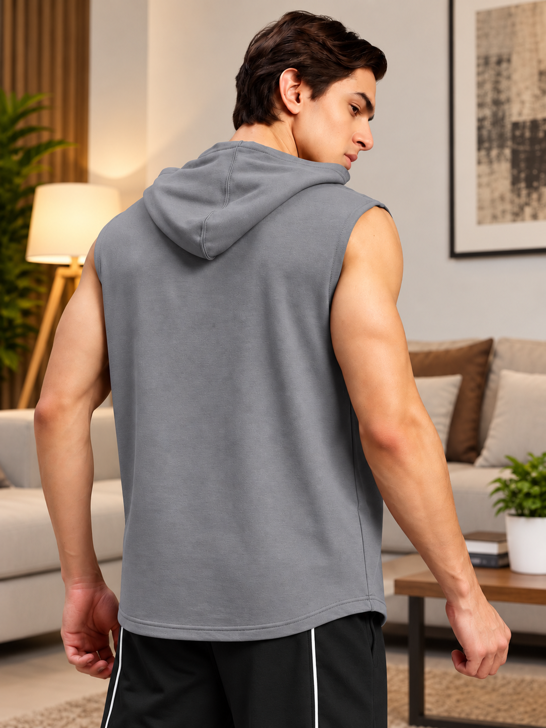 ACTIVEWEAR SLEEVELESS GRAPHIC PRINT GREY
