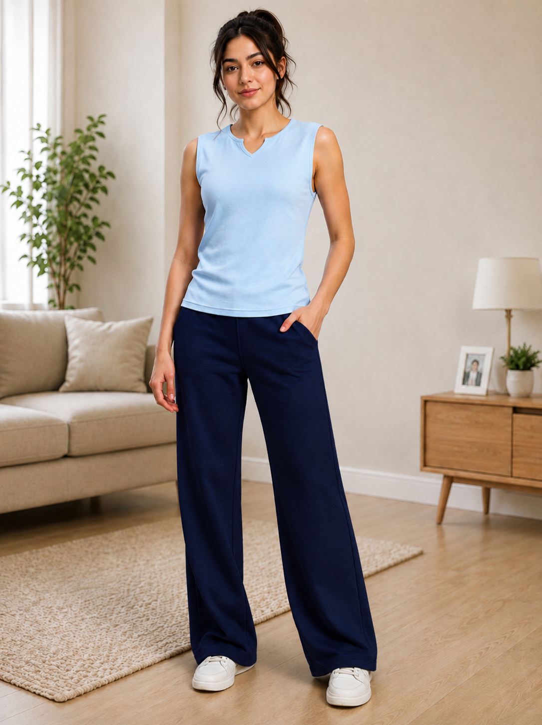 WOMEN OMEGA FLOW WIDE FIT JOGGERS BLUE