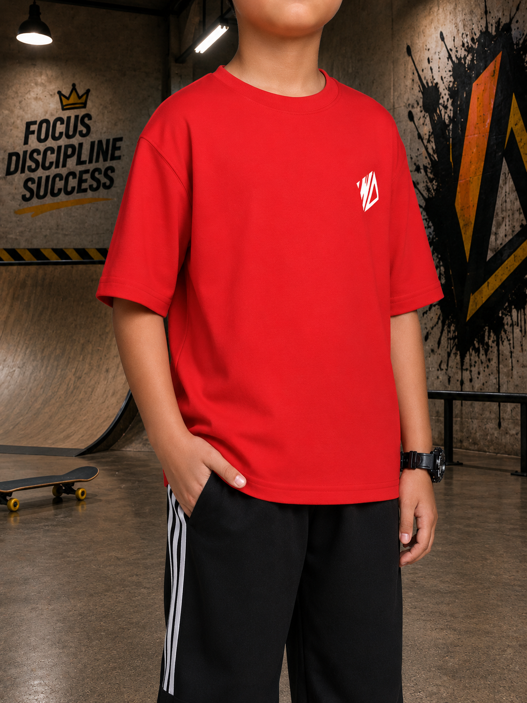 NEO STREET DROP T-SHIRT FOR BOYS GIRLS RED