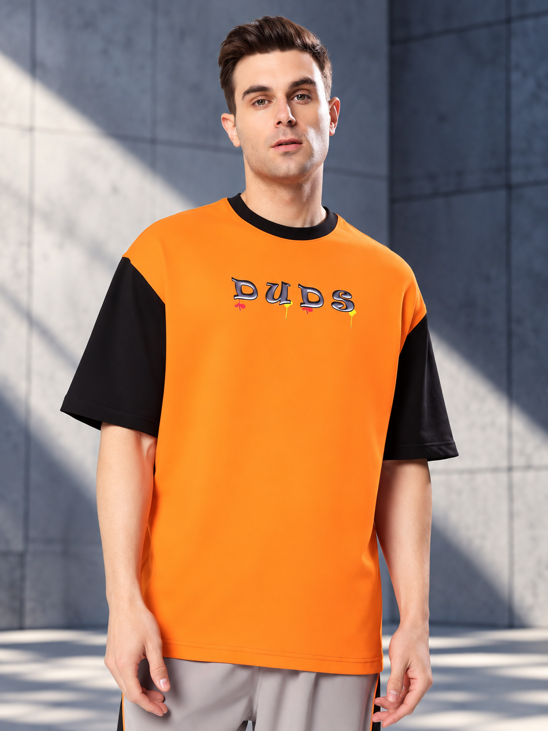 COOL TEDDY OVERSIZED T-SHIRT ORANGE BLACK