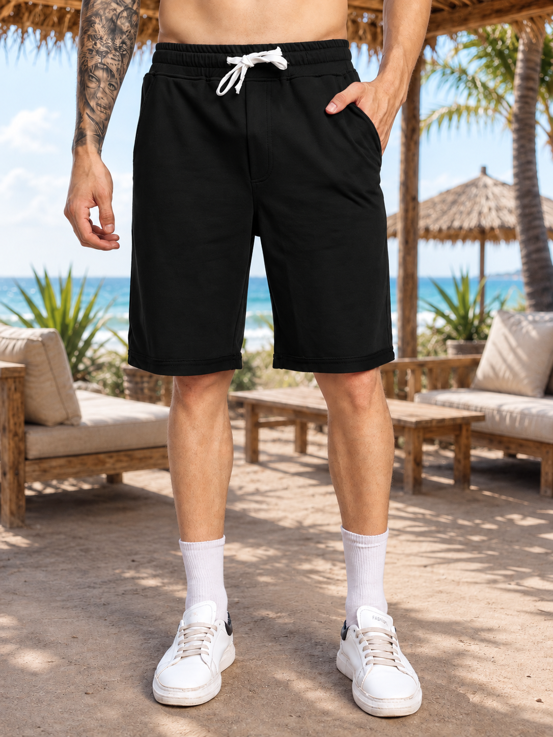 DRIVE MONOCHROME RELAXED FIT SHORTS BLACK