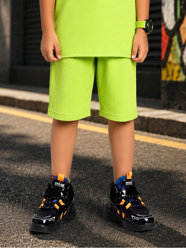 NEON RUSH SHORTS FOR BOYS GIRLS NEON GREEN