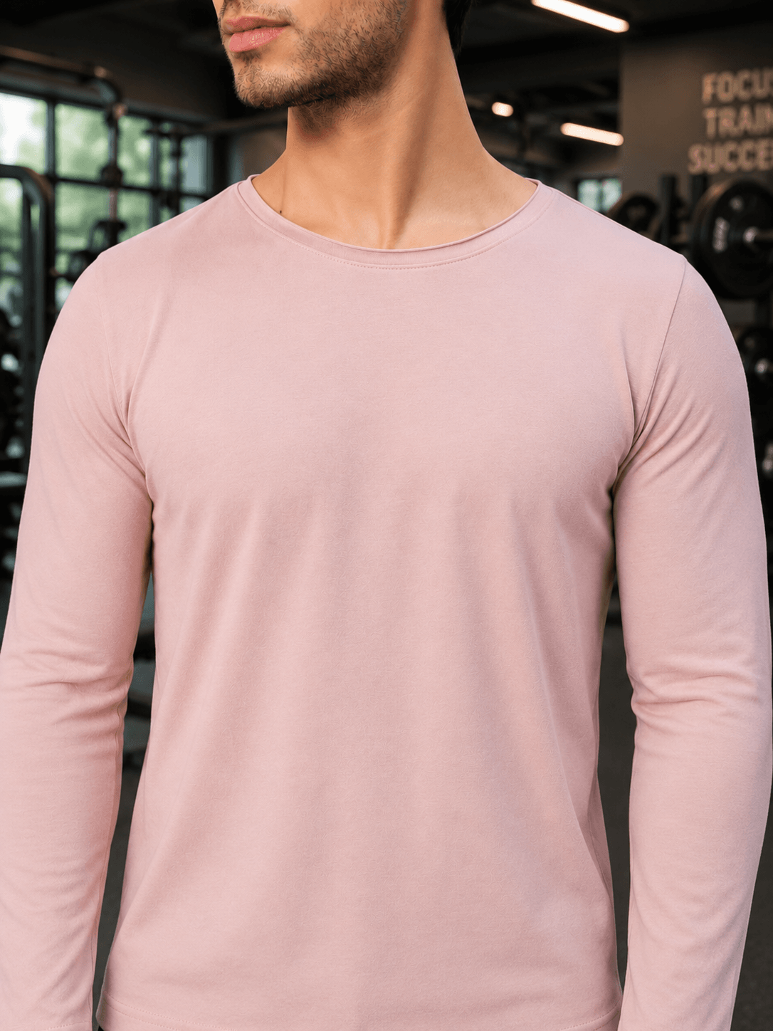 OMNI SLIM FIT COTTON SWEATSHIRT BABY PINK