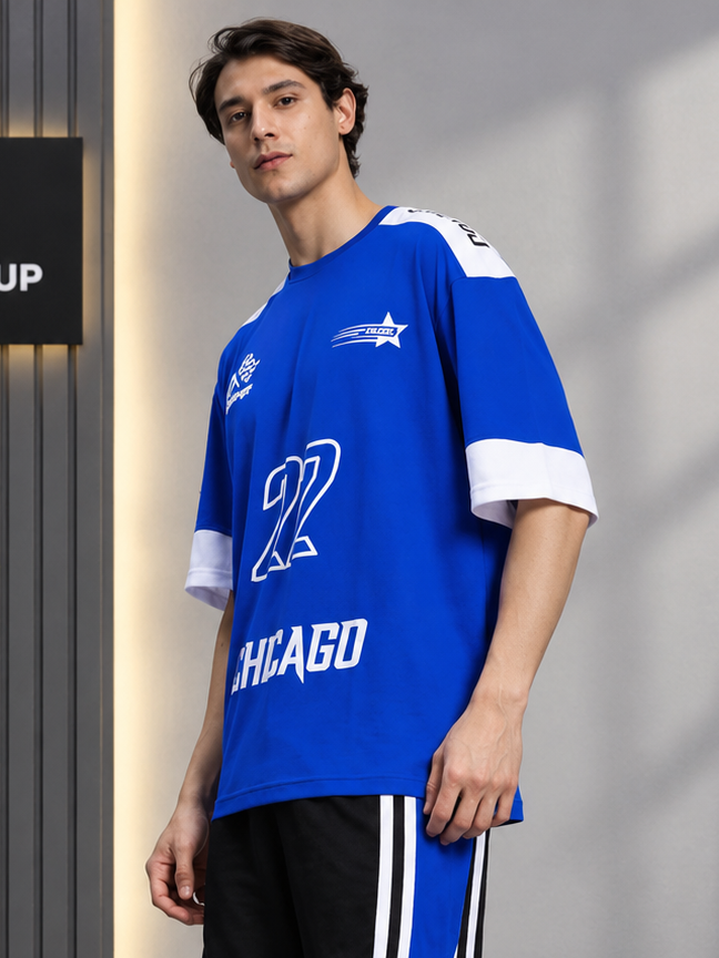 CHALLENGE OVER-SIZED T-SHIRT ROYAL BLUE