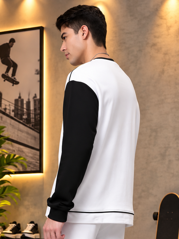 HUNK OVER-SIZED SWEATSHIRT T-SHIRT WHITE BLACK