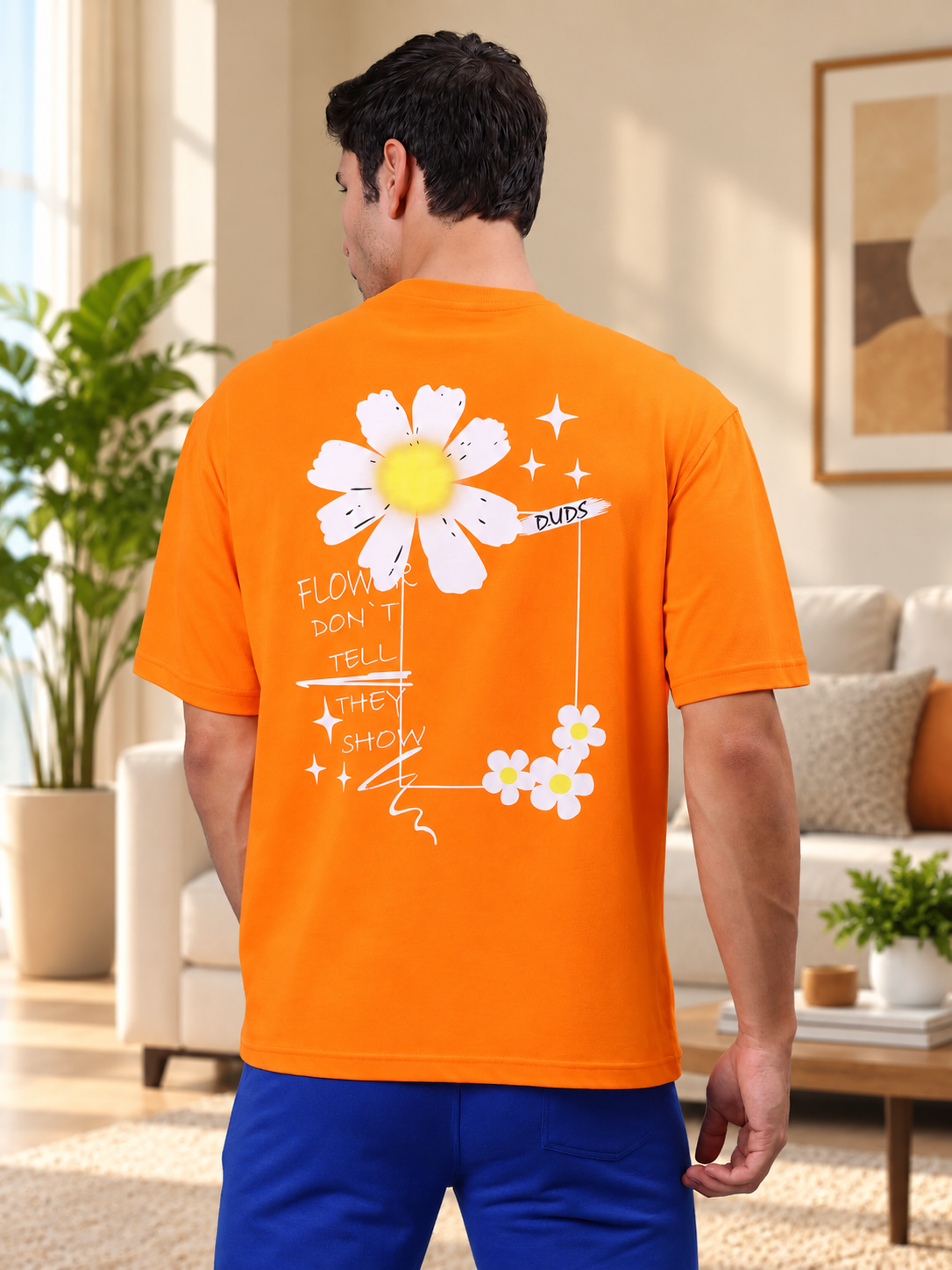BLOOM QUOTE OVER-SIZED T-SHIRT ORANGE
