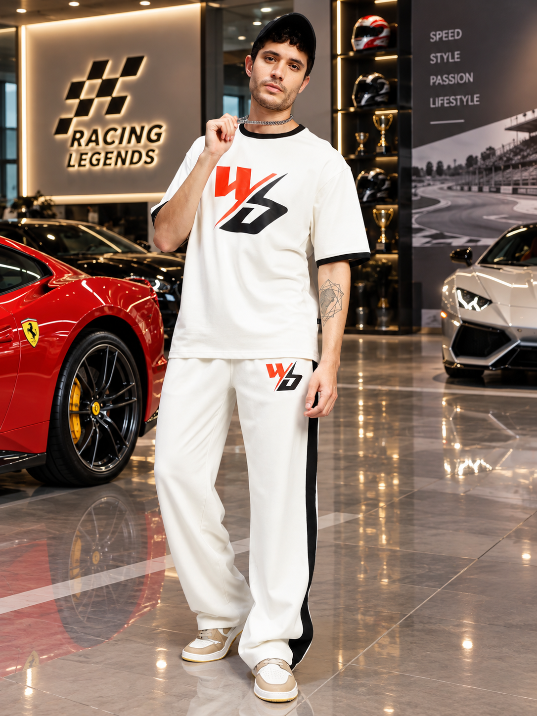 SPEED SURGE  RELAXED FIT CO-ORD SET OFF-WHITE