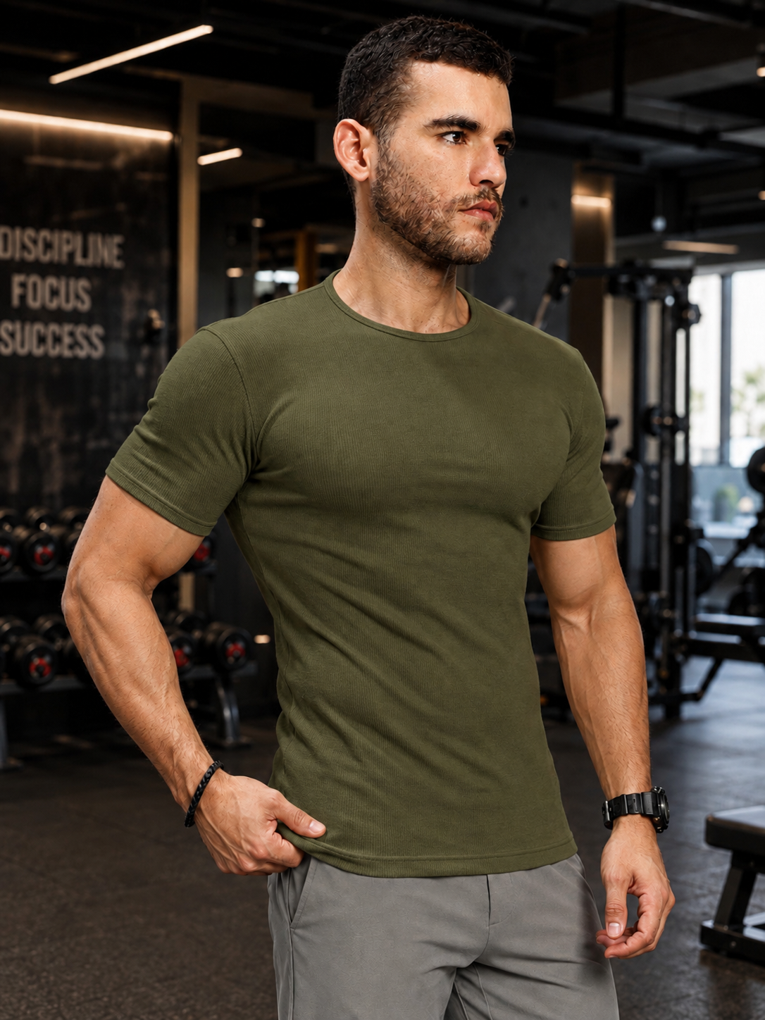 FROSTED FIT AGATE T-SHIRT OLIVE GREEN