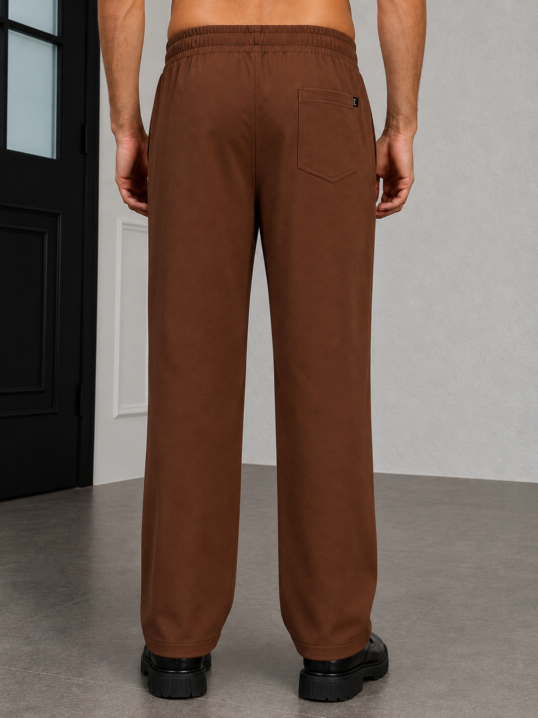 ATHLETIC DRESS TRACK TROUSERS BROWN