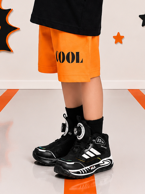 SMILEY EYES COOL SHORTS FOR BOYS GIRLS ORANGE
