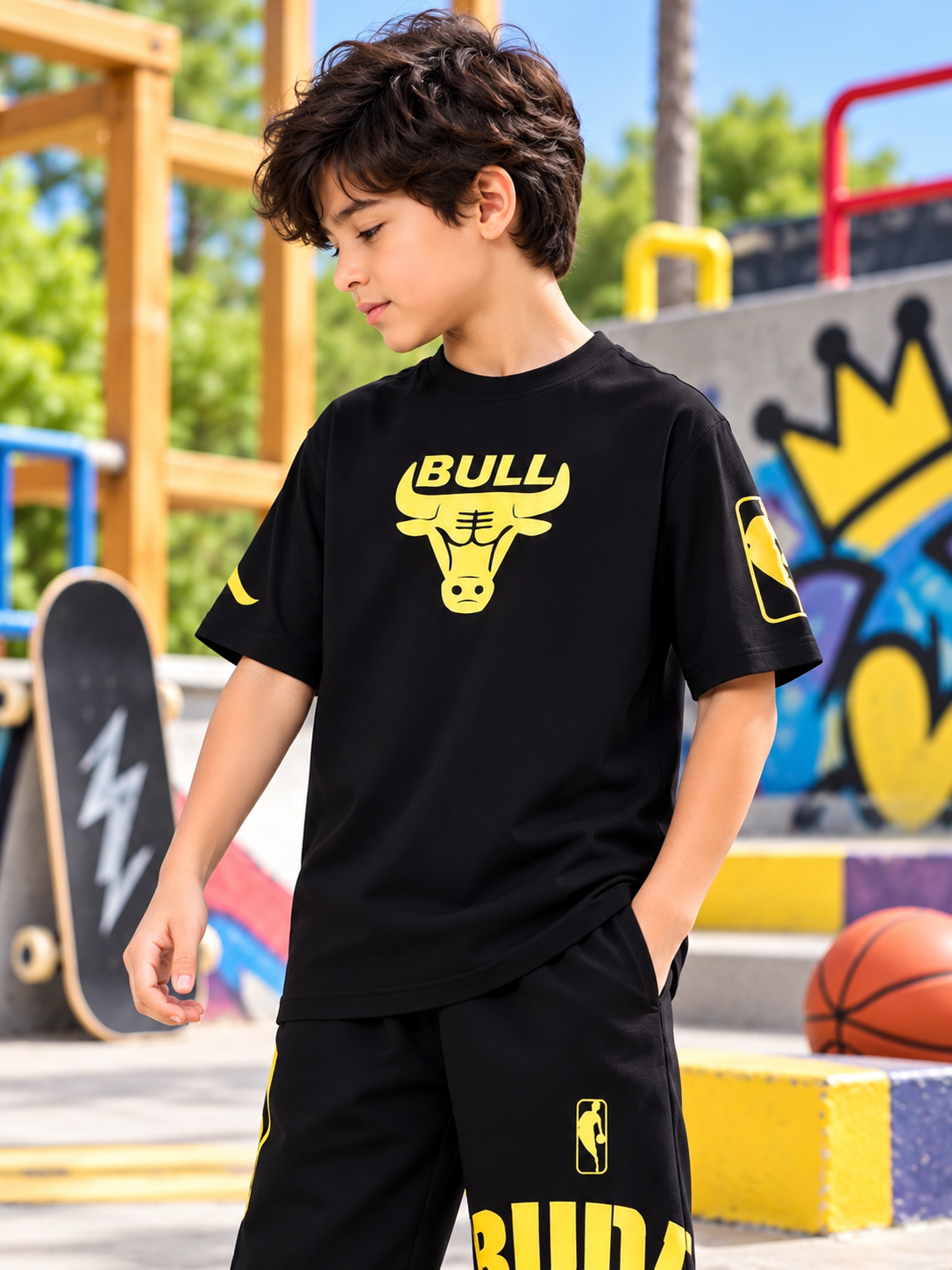 TAURUS OVER-SIZED T-SHIRT FOR BOYS GIRLS BLACK