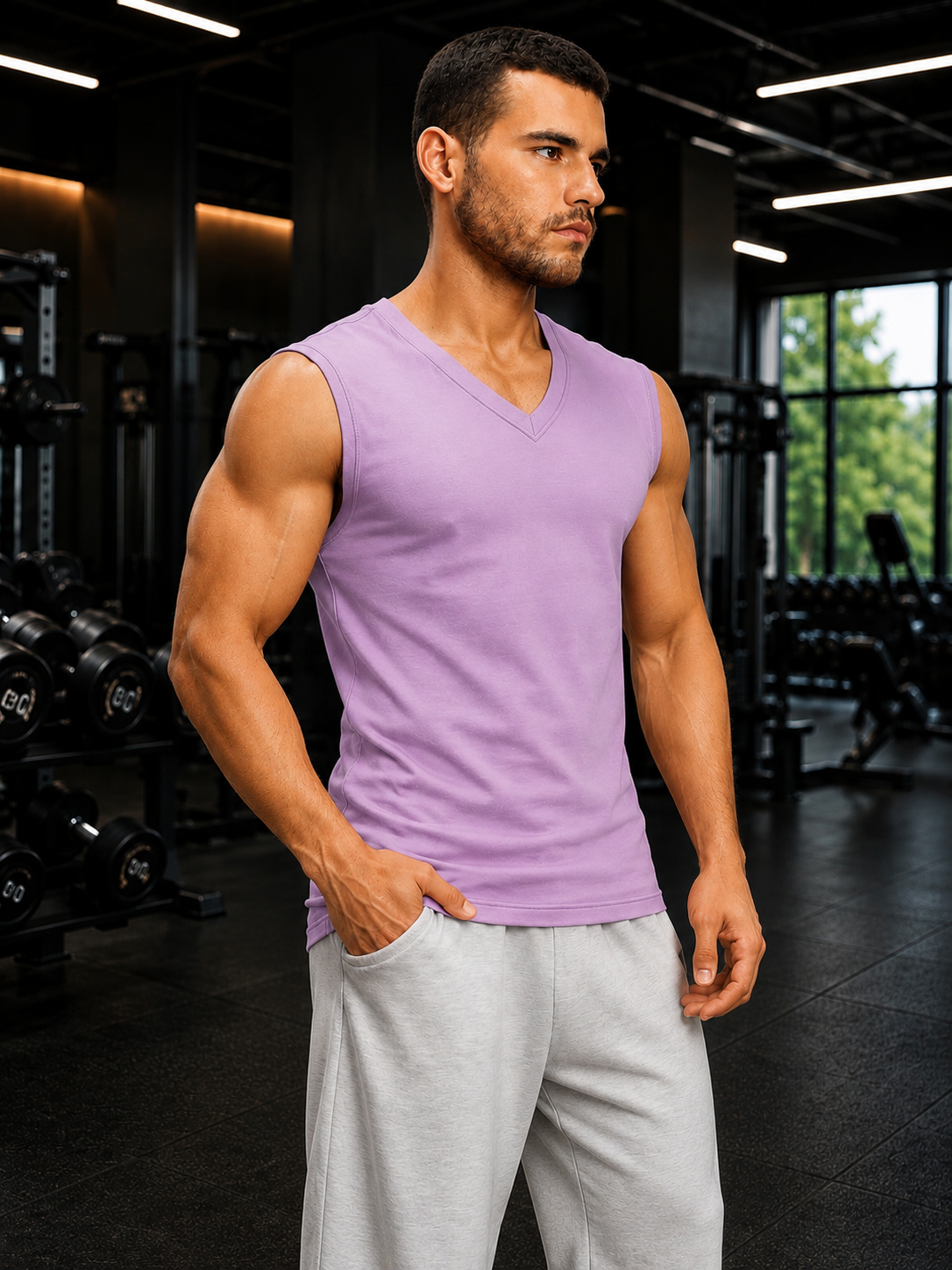 LEVELUP GAMER SLEEVELESS T-SHIRT LAVENDER