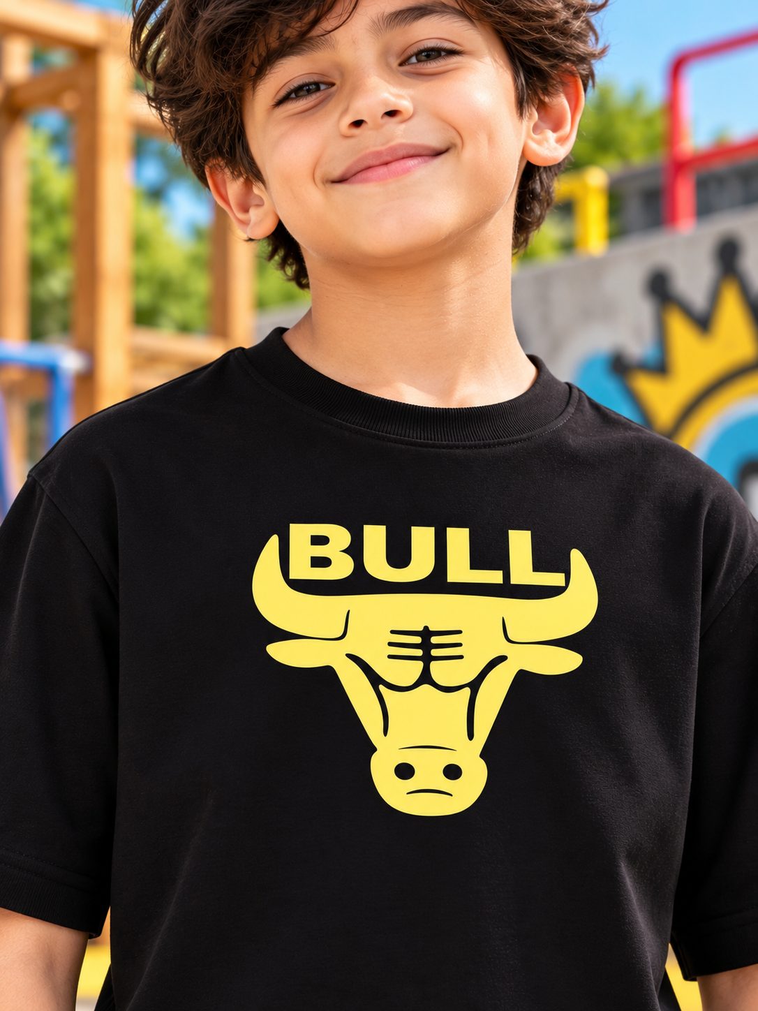 TAURUS OVER-SIZED T-SHIRT FOR BOYS GIRLS BLACK