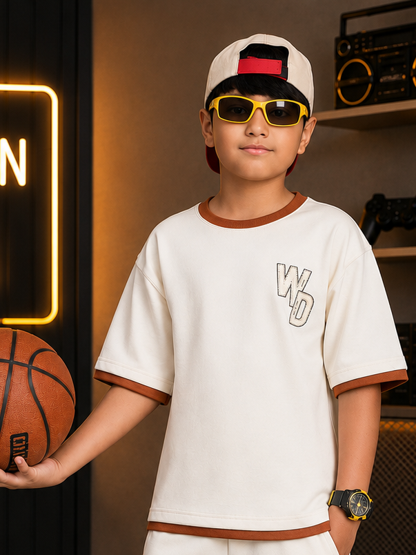 DOWNTOWN T-SHIRT FOR BOYS & GIRLS OFF-WHITE