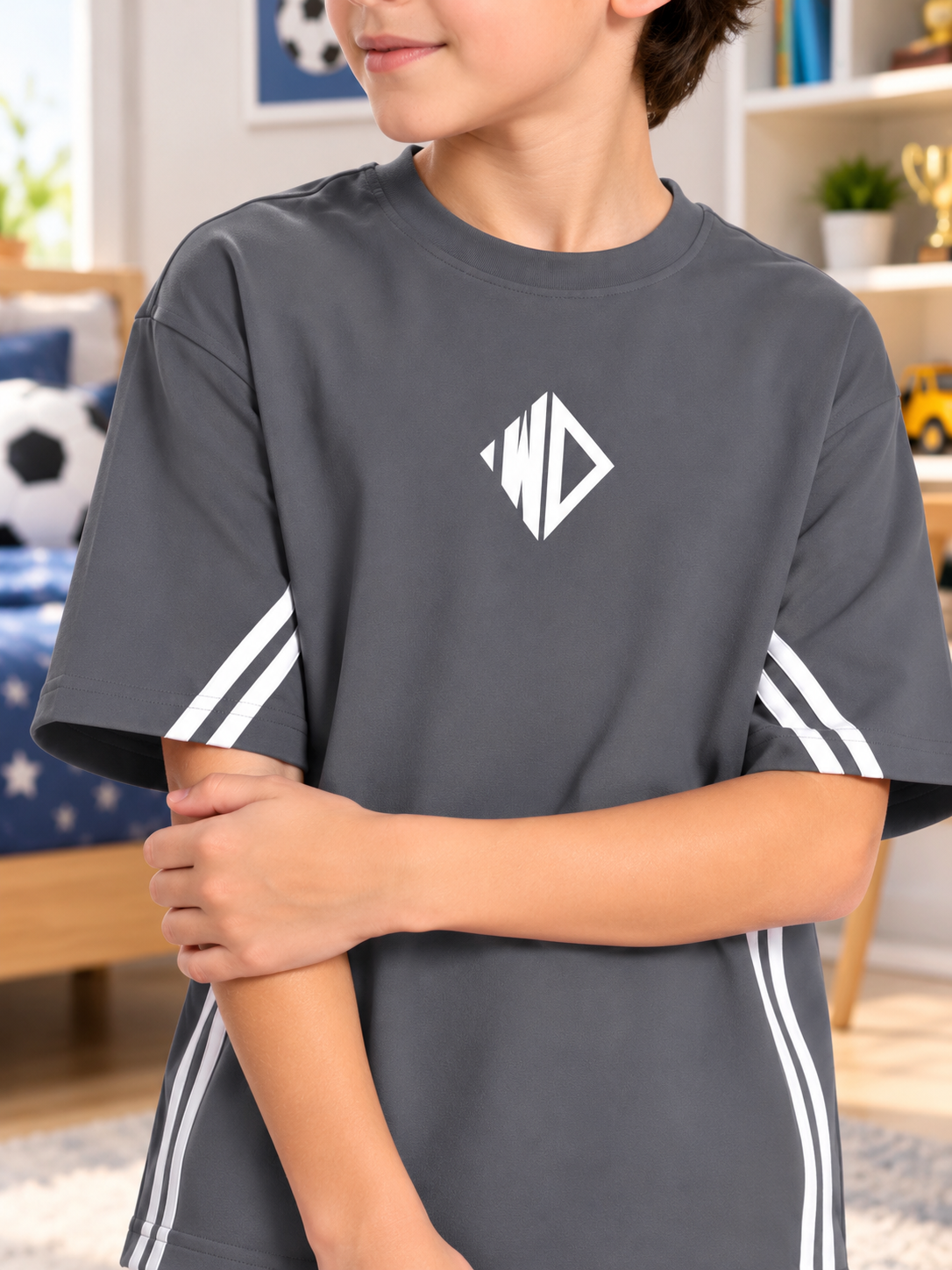 OUTLOOK HALF CO-ORD FOR BOYS GIRLS GREY